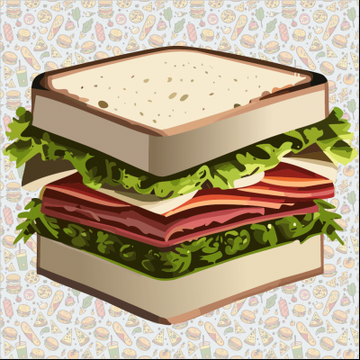 Sandwich con tocino y pesto